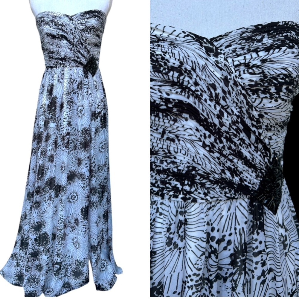 WHBM floral maxi slit gown S 6